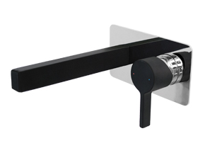 Martini Wall Basin Set Matte Black & Chrome