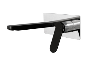 Liberty Wall Basin Set Matte Black & Chrome