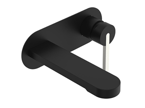 Bronx Wall Basin Set Matte Black & Brushed Nickel