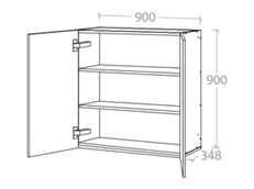 900x900mm Wall Cabinet
