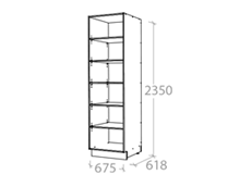 675x2350mm Tall Cabinet with Open Shelves