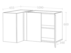1090x600mm Blind Corner Wall Cabinet