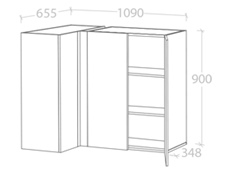 1090x900mm Blind Corner Wall Cabinet