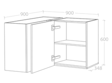 900x600mm Blind Corner Wall Cabinet