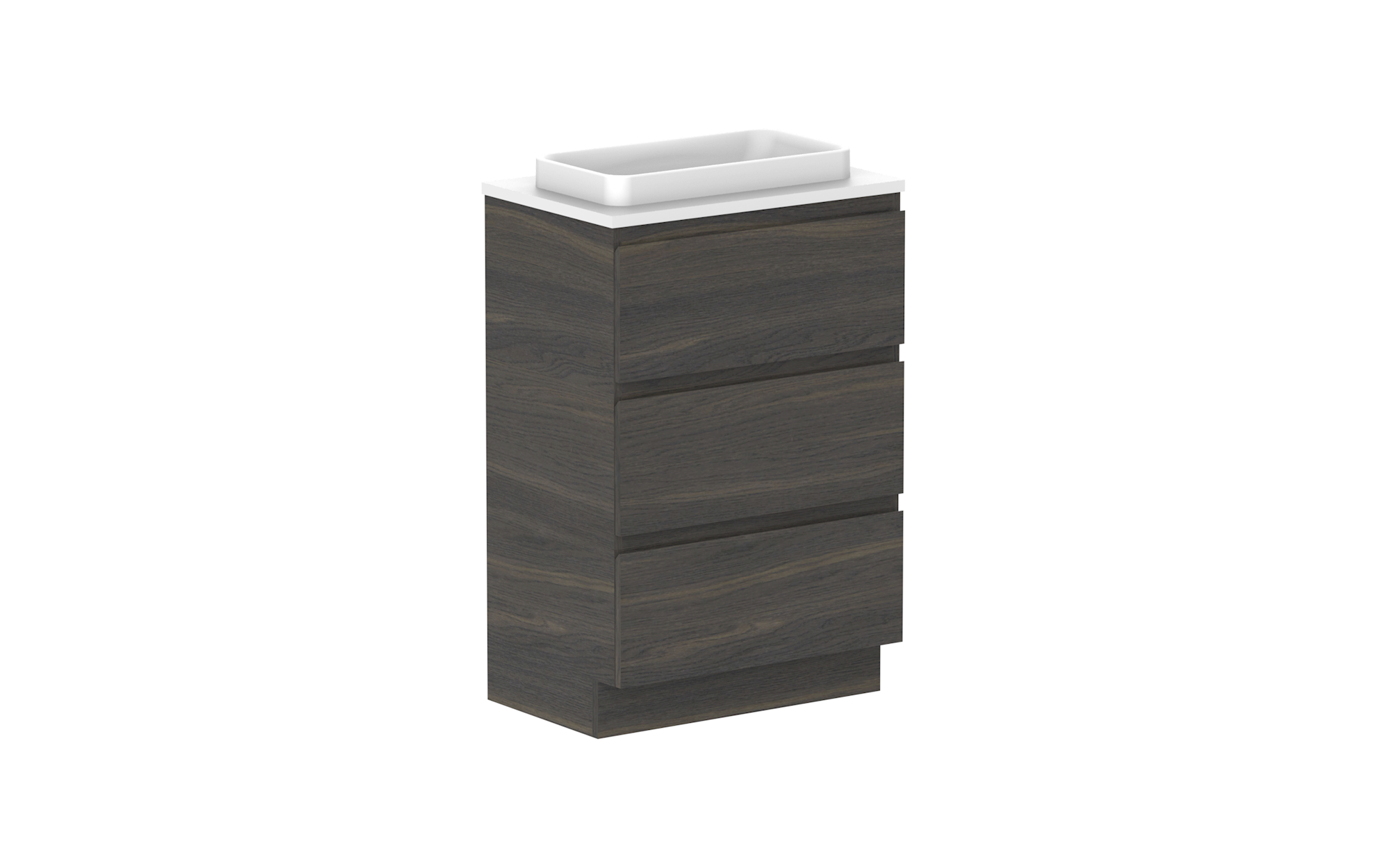 Glacier Ensuite All-Drawer, 600 Trio, Floor Mount