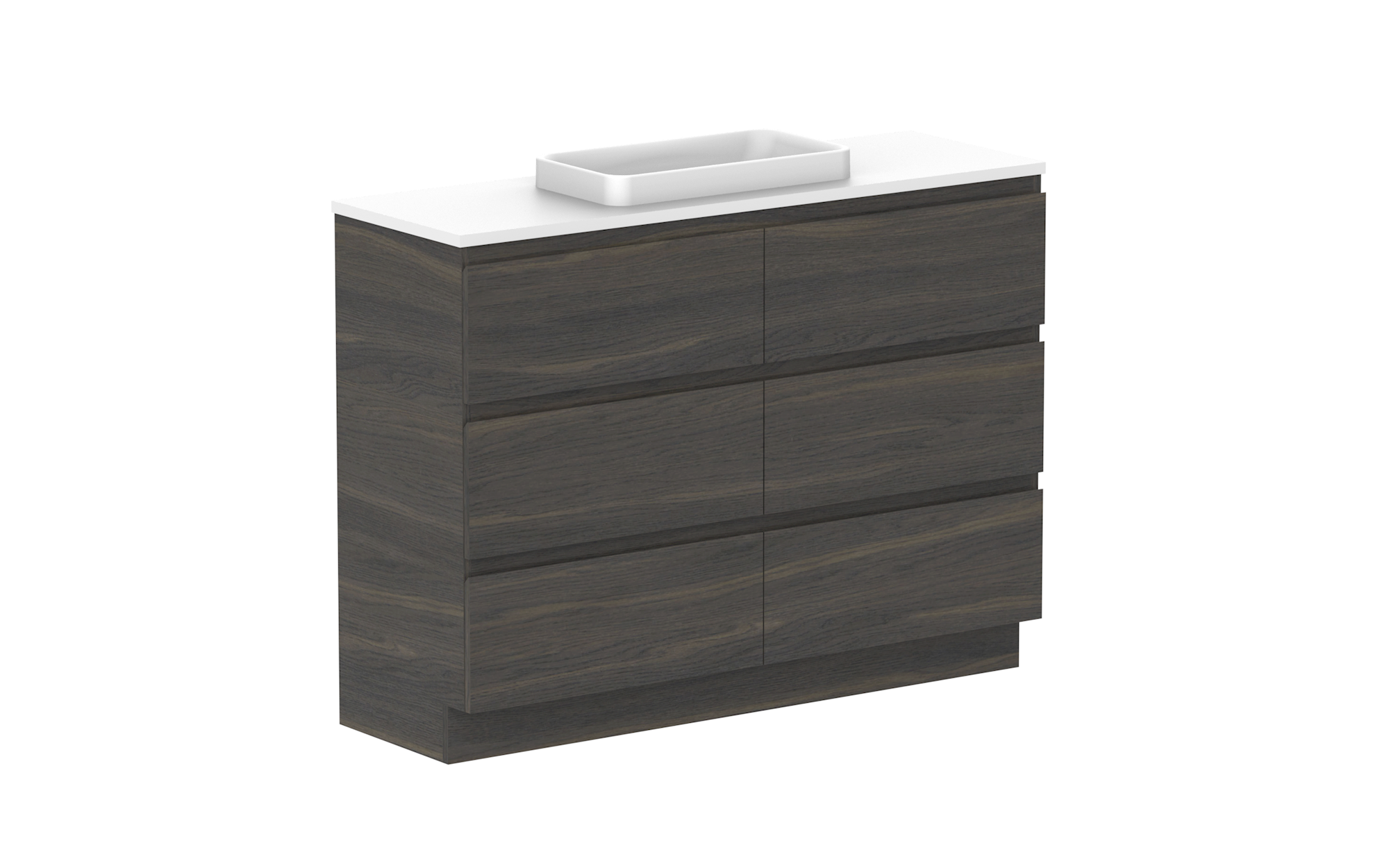 Glacier Ensuite All-Drawer, 1200 Trio, Floor Mount