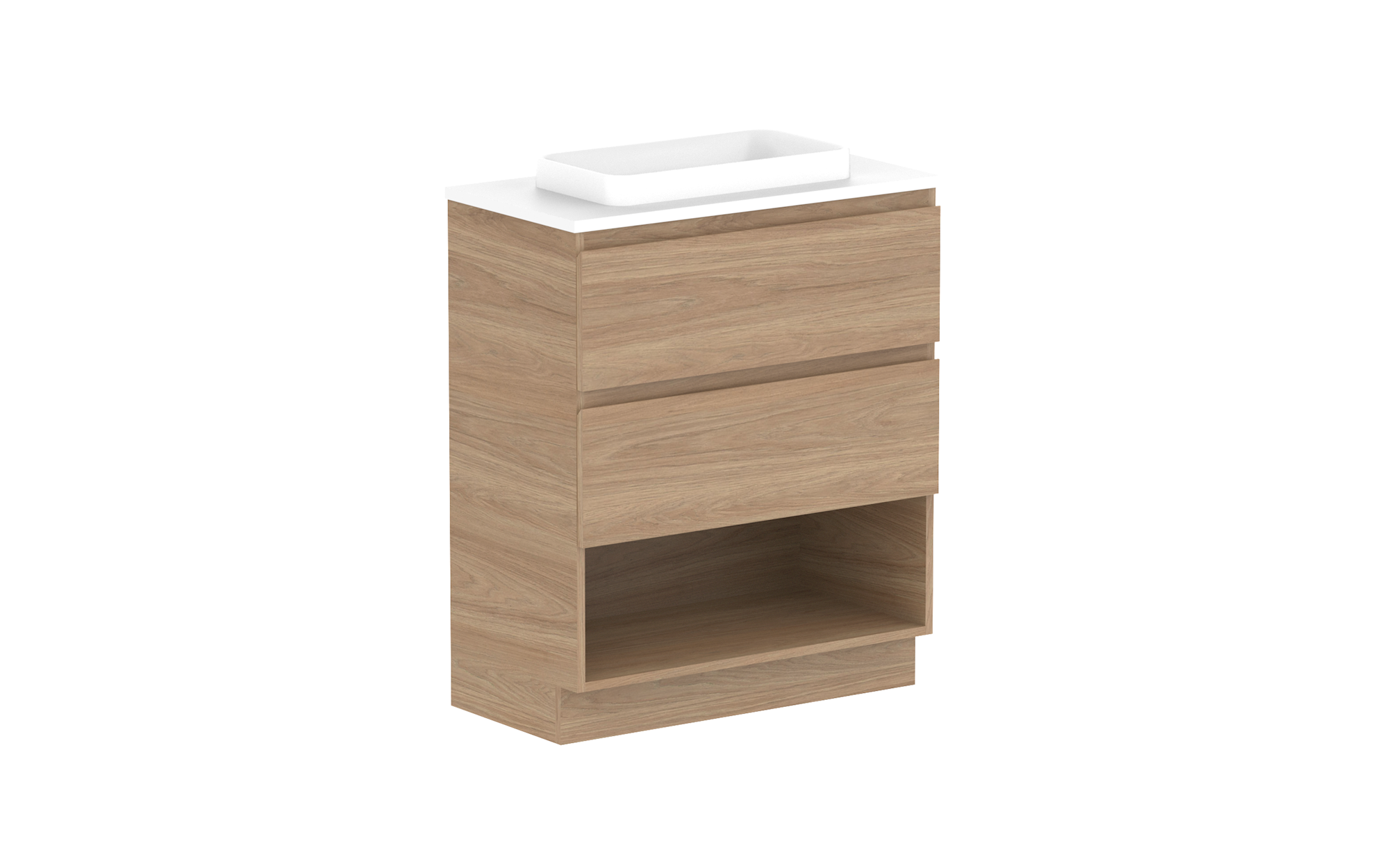 Glacier Ensuite Shelf, 750 Trio, Floor Mount
