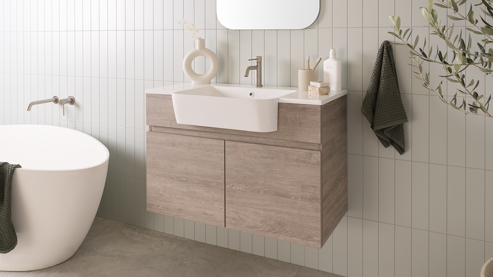 Glacier Semi Recessed All Door Vanity Architectural Designer Products ADP