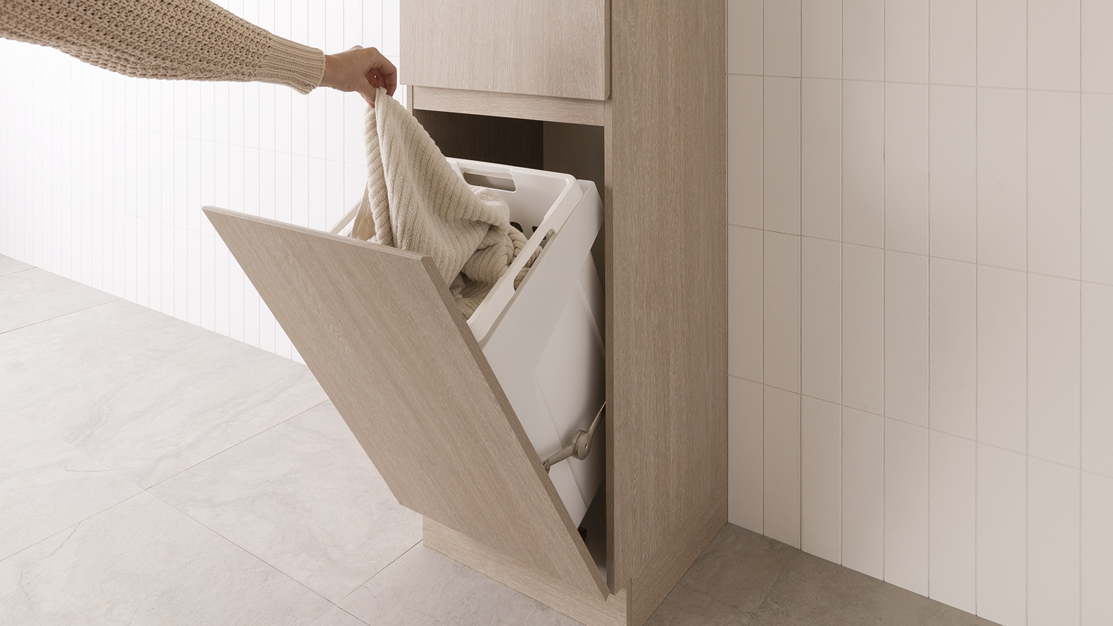 Bathroom tallboy with laundry basket deals