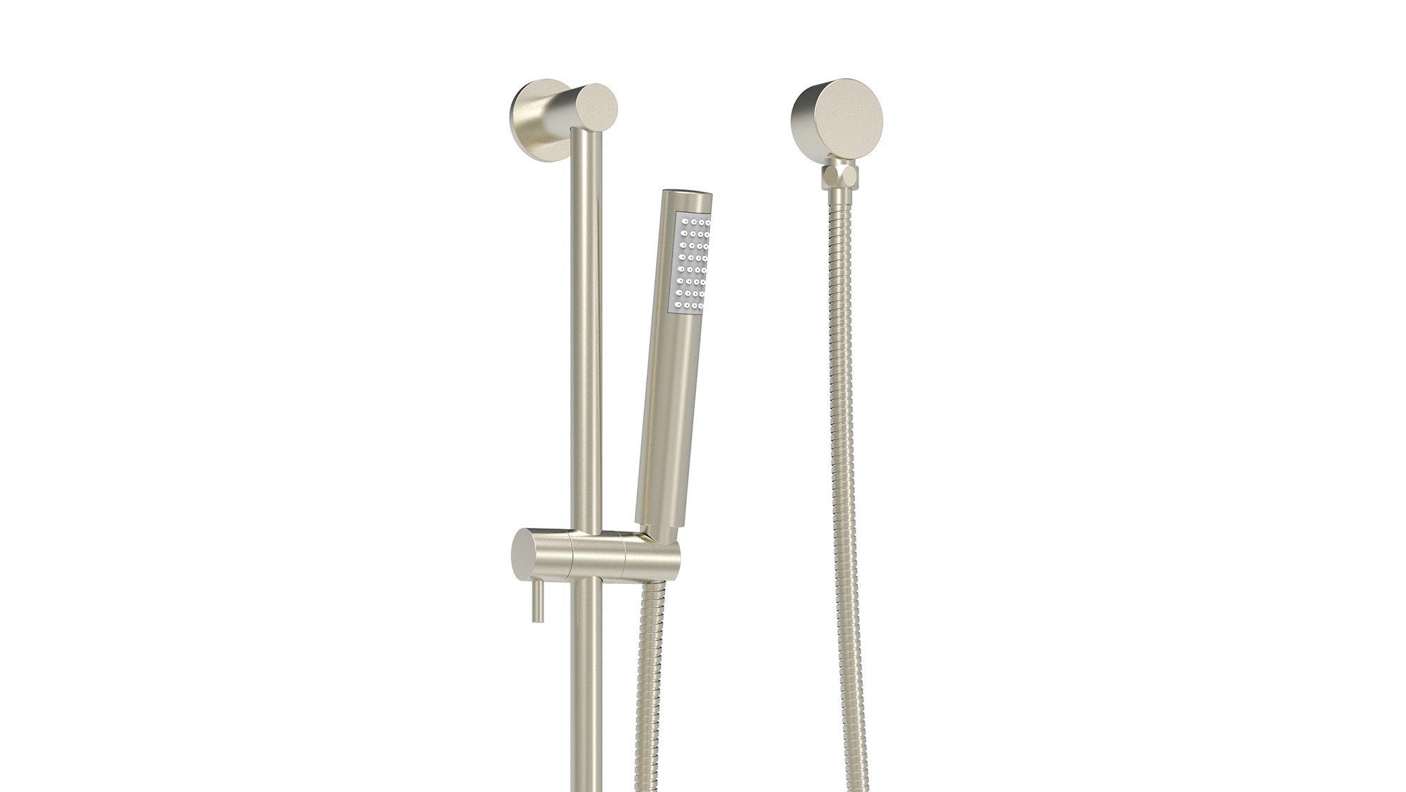 Soul Slimline Hand Shower On Rail Brushed Nickel