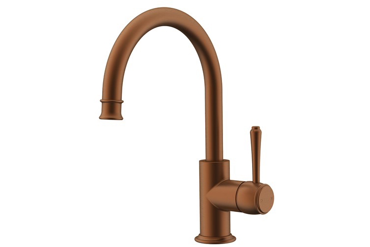 Eternal Gooseneck Basin Mixer Brushed Copper